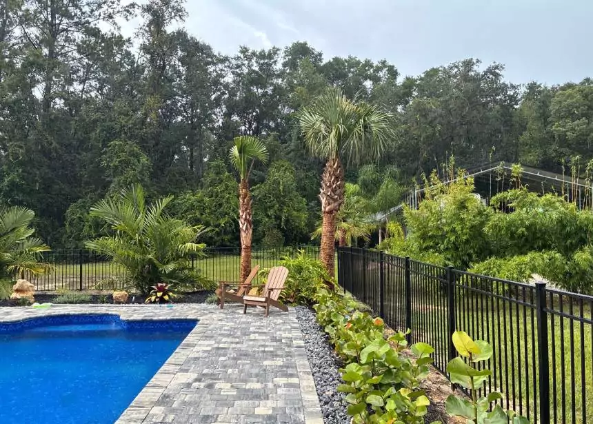 Aluminum pool fence installation in Northeast Florida