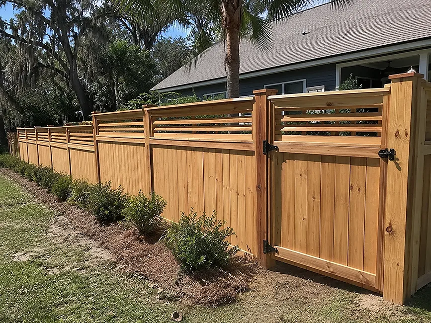 Custom wood fence installation in Jacksonville