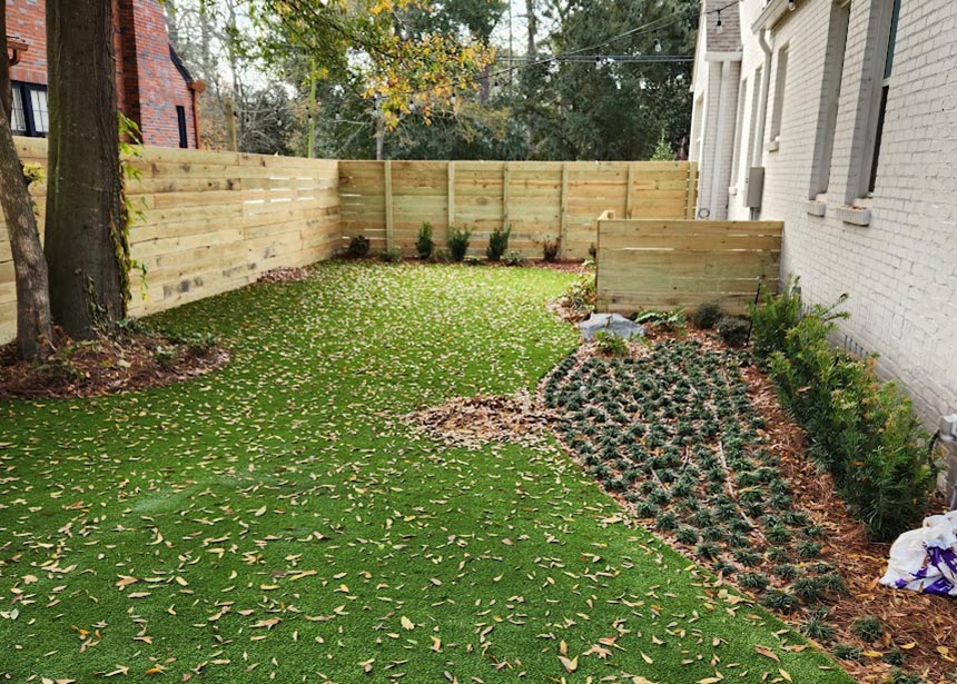 Horizontal Wooden Fence Front