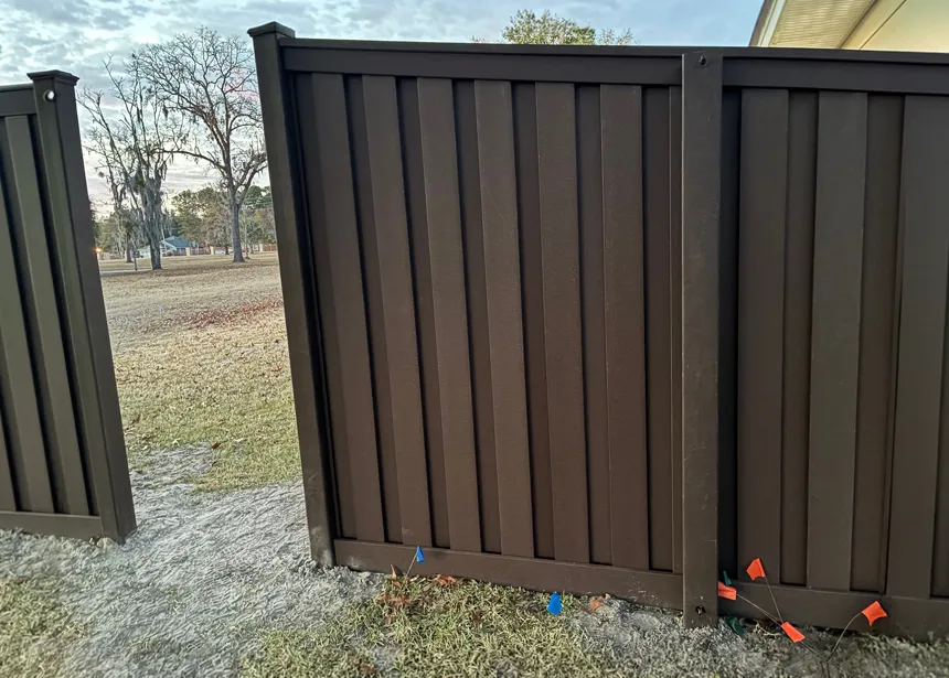 Trex fencing panels installed on a residential property in Jacksonville