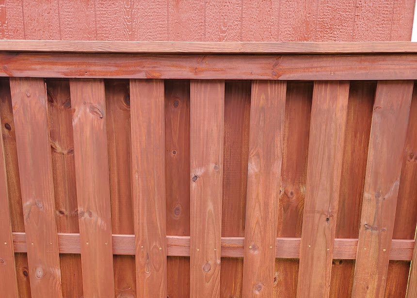 Red Stained Fence Panel