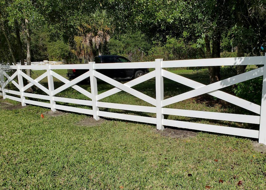 White Painted Pattern Fence Detail