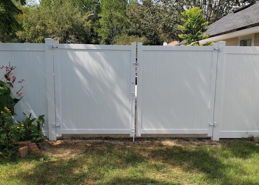 White Vinyl Double Gates