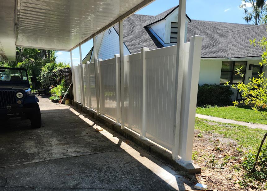 White Vinyl Privacy Fence Inside