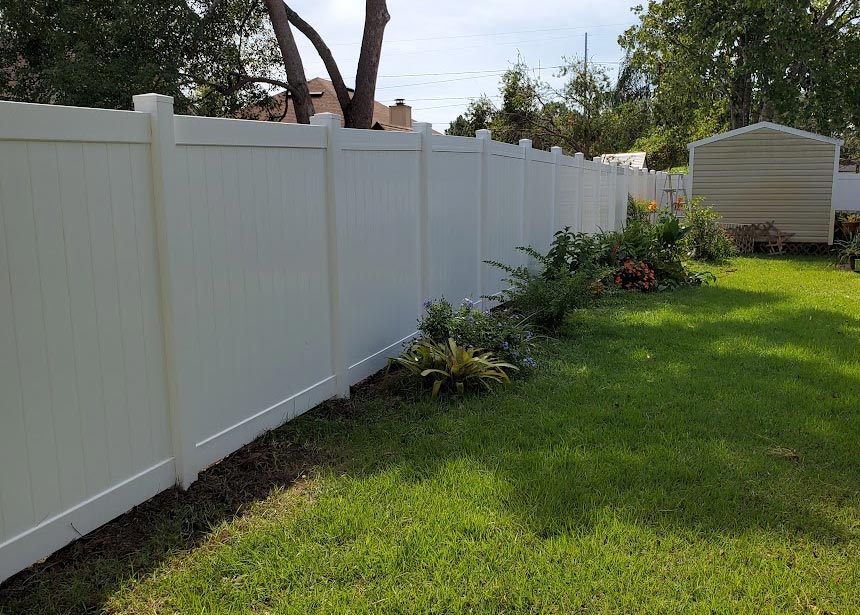 White Vinyl Privacy Fence Side