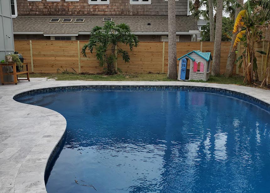 Wood Fence Around Pool Center