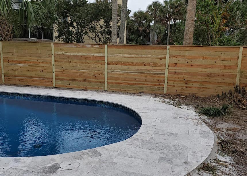 Wood Fence Around Pool Reverse Side