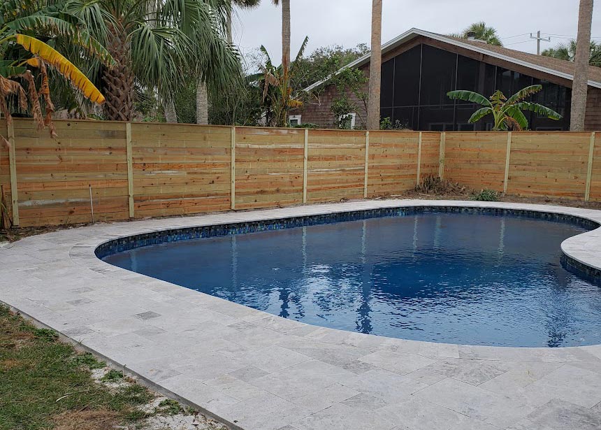 Wood Fence Around Pool