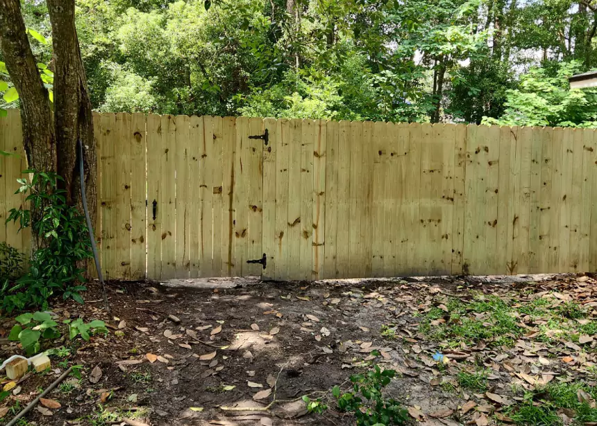 Wood Fence With Gate 1