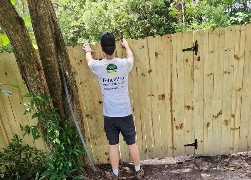 Wood Fence With Gate 2