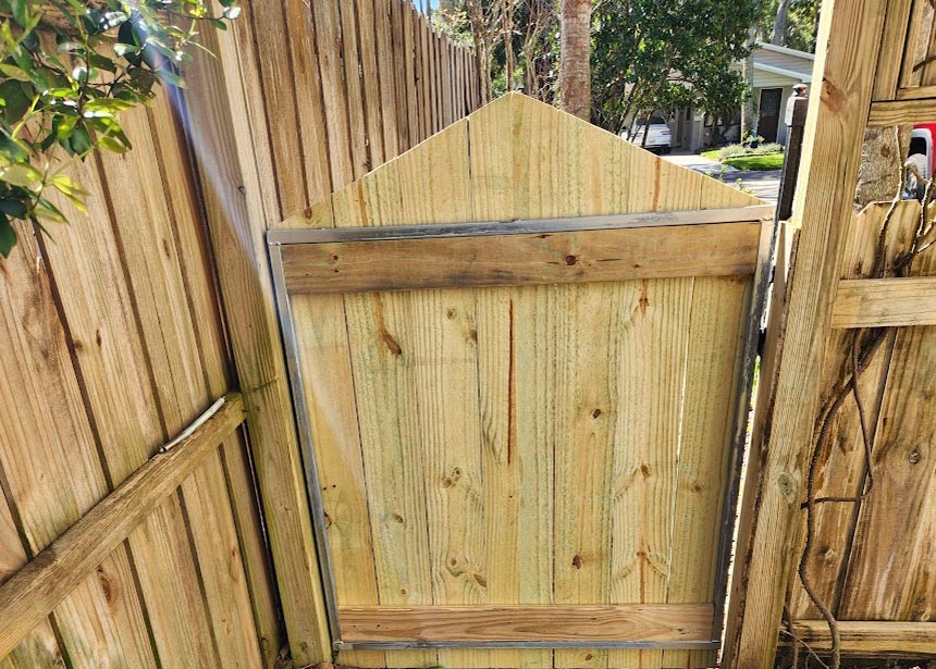 Wood Gate With Metal Frame