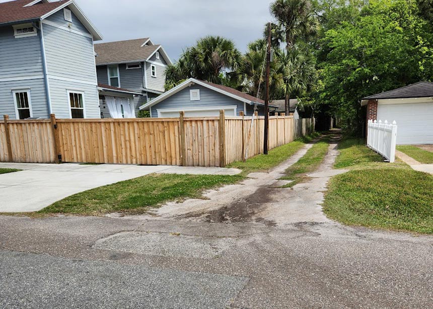 Wooden Fence On Corner Lot